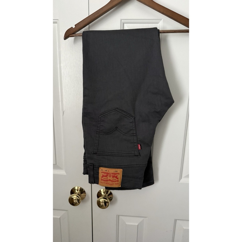 Levi's Men's 511 Straight Leg Pants In A Size 34x32 In Gray Color EUC Stretch